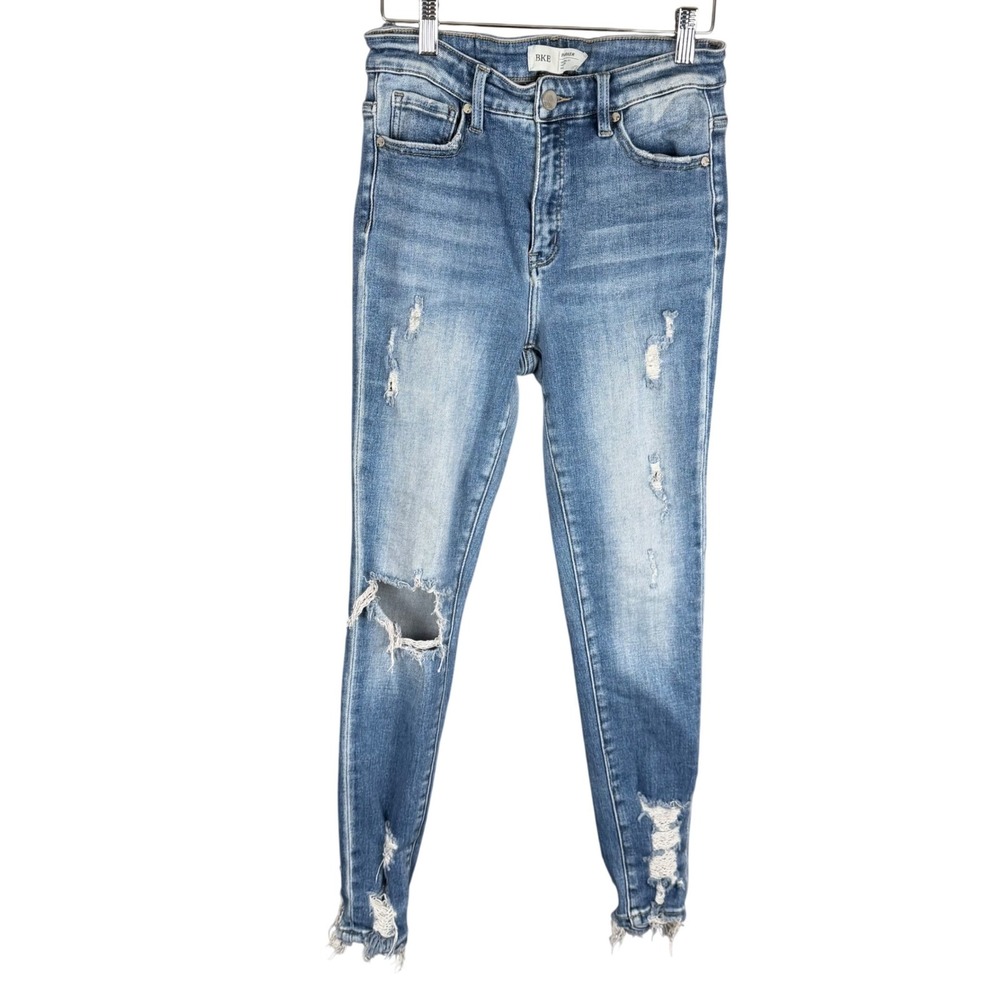 BKE Parker Universal High Rise Skinny Distressed Jeans 27 Medium Wash